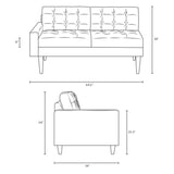 Empress Upholstered Fabric Loveseat - BUILDMYPLACE