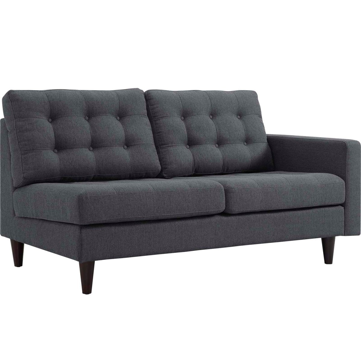 Empress Upholstered Fabric Loveseat - BUILDMYPLACE