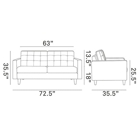 Empress Upholstered Fabric Loveseat - BUILDMYPLACE