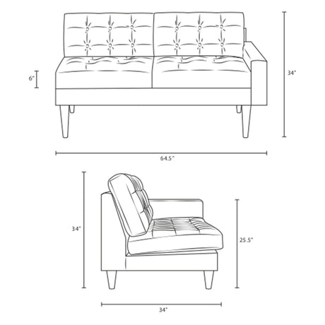 Empress Upholstered Fabric Loveseat - BUILDMYPLACE