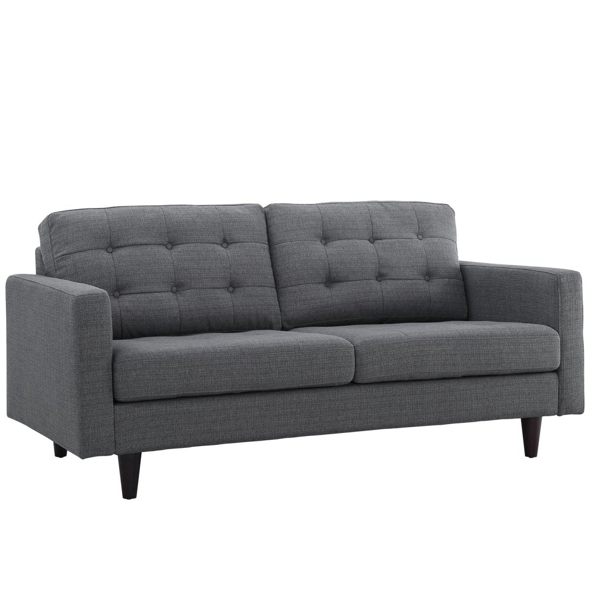 Empress Upholstered Fabric Loveseat - BUILDMYPLACE