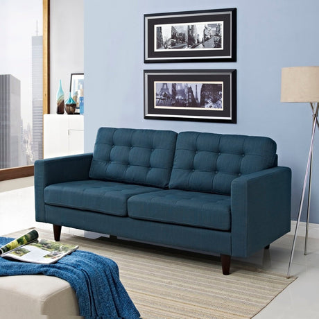 Empress Upholstered Fabric Loveseat - BUILDMYPLACE