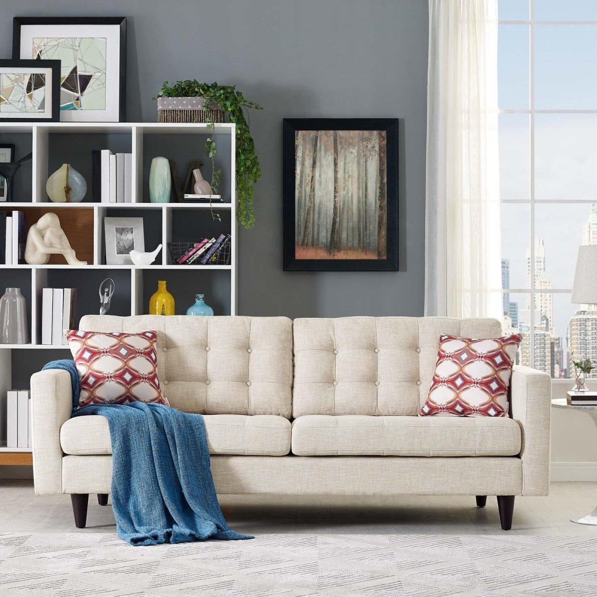 Empress Upholstered Fabric Sofa - BUILDMYPLACE