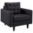 Empress Upholstered Leather Armchair - Accent Chair For Living Room Bedroom - BUILDMYPLACE