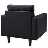 Empress Upholstered Leather Armchair - Accent Chair For Living Room Bedroom - BUILDMYPLACE