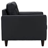 Empress Upholstered Leather Armchair - Accent Chair For Living Room Bedroom - BUILDMYPLACE