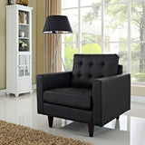 Empress Upholstered Leather Armchair - Accent Chair For Living Room Bedroom - BUILDMYPLACE