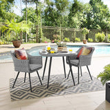 Endeavor 3 Piece Outdoor Patio Wicker Rattan Dining Set - Conversation Chair Set - BUILDMYPLACE