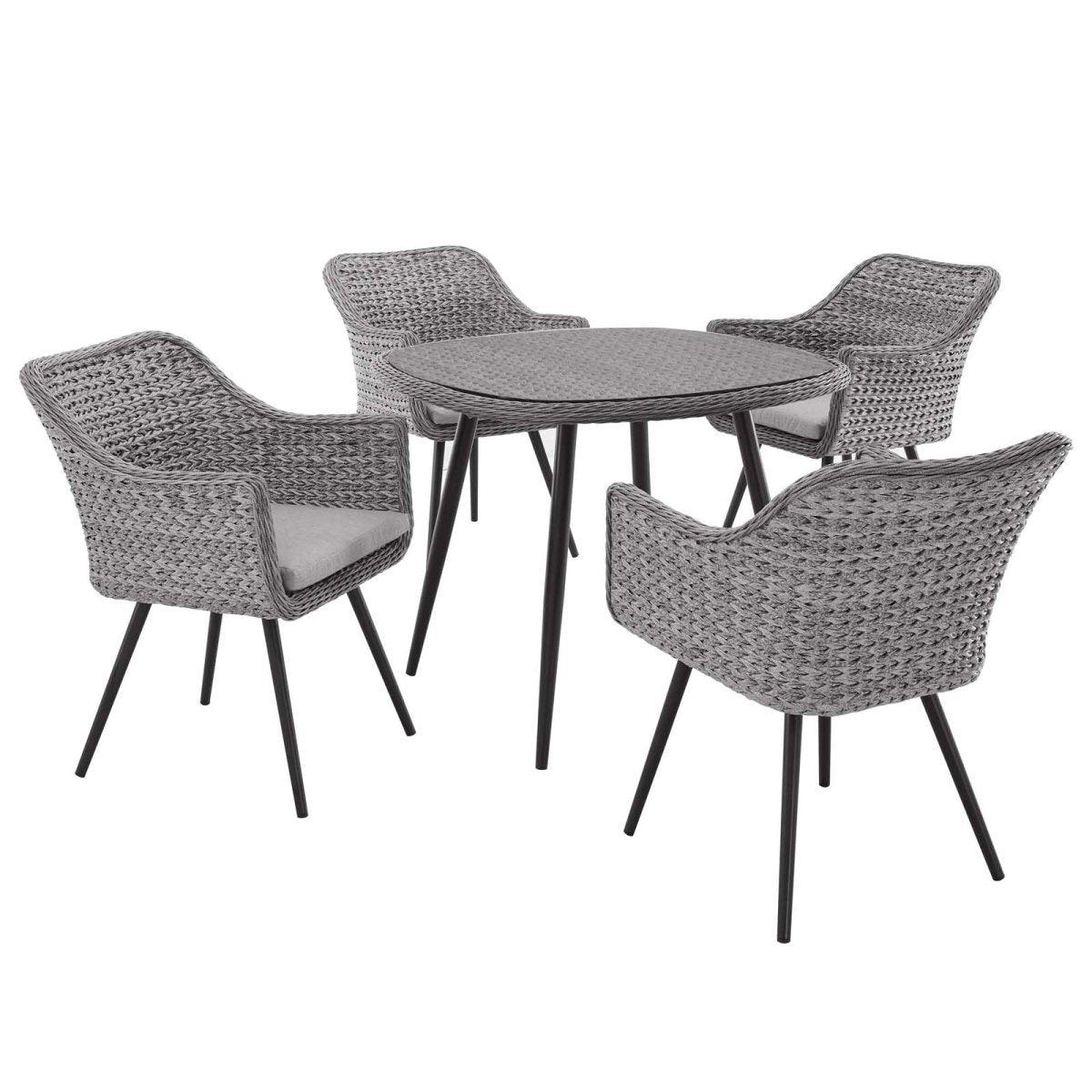 Endeavor 3 Piece Outdoor Patio Wicker Rattan Dining Set - Conversation Chair Set - BUILDMYPLACE