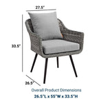 Endeavor Armchair Outdoor Patio Wicker Rattan Set Of 2 - BUILDMYPLACE