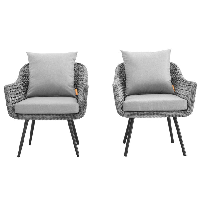 Endeavor Armchair Outdoor Patio Wicker Rattan Set Of 2 - BUILDMYPLACE