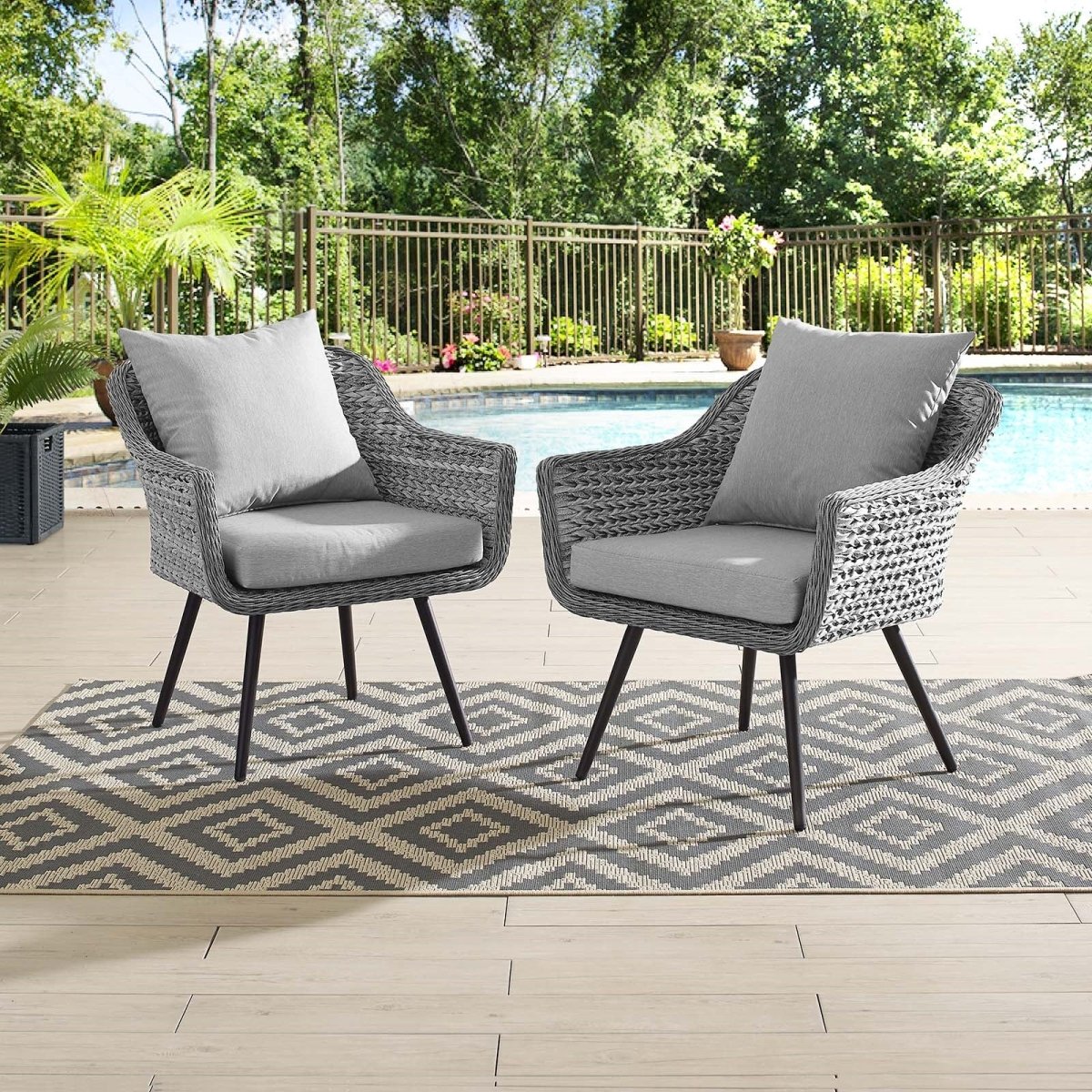 Endeavor Armchair Outdoor Patio Wicker Rattan Set Of 2 - BUILDMYPLACE