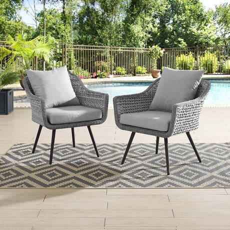 Endeavor Armchair Outdoor Patio Wicker Rattan Set Of 2 - BUILDMYPLACE