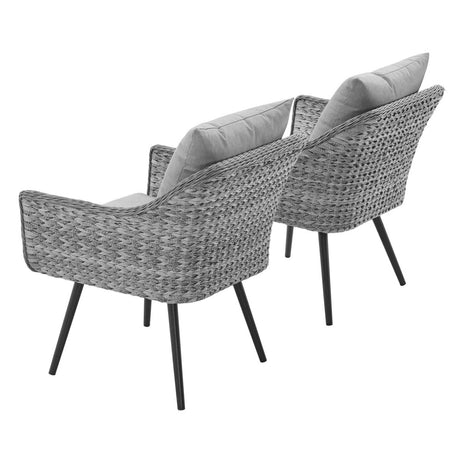 Endeavor Armchair Outdoor Patio Wicker Rattan Set Of 2 - BUILDMYPLACE