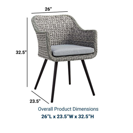 Endeavor Dining Armchair Outdoor Patio Wicker Rattan Set Of 2 - BUILDMYPLACE
