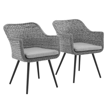 Endeavor Dining Armchair Outdoor Patio Wicker Rattan Set Of 2 - BUILDMYPLACE