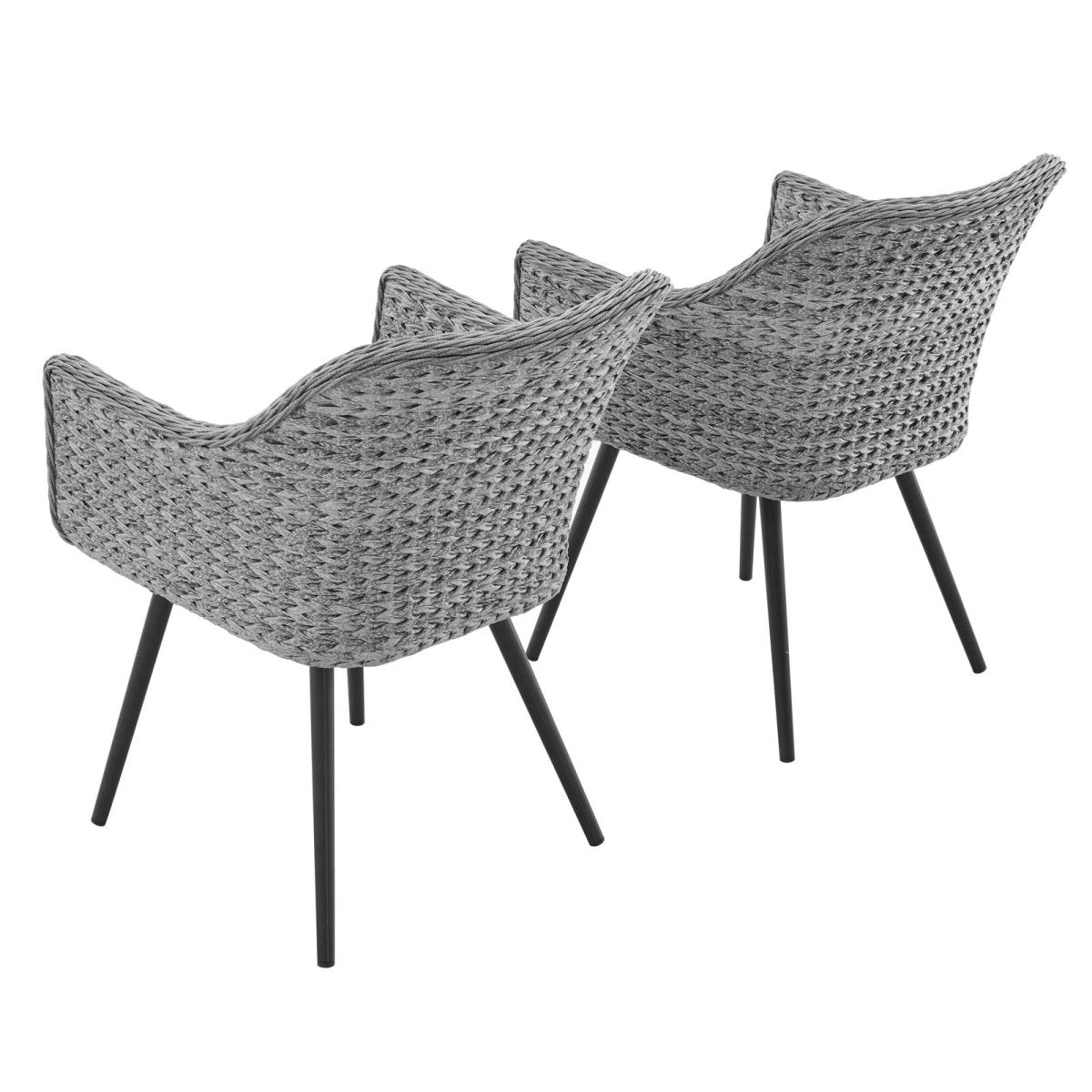Endeavor Dining Armchair Outdoor Patio Wicker Rattan Set Of 2 - BUILDMYPLACE