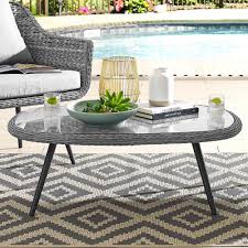 Endeavor Outdoor Patio Wicker Rattan Coffee Table - BUILDMYPLACE