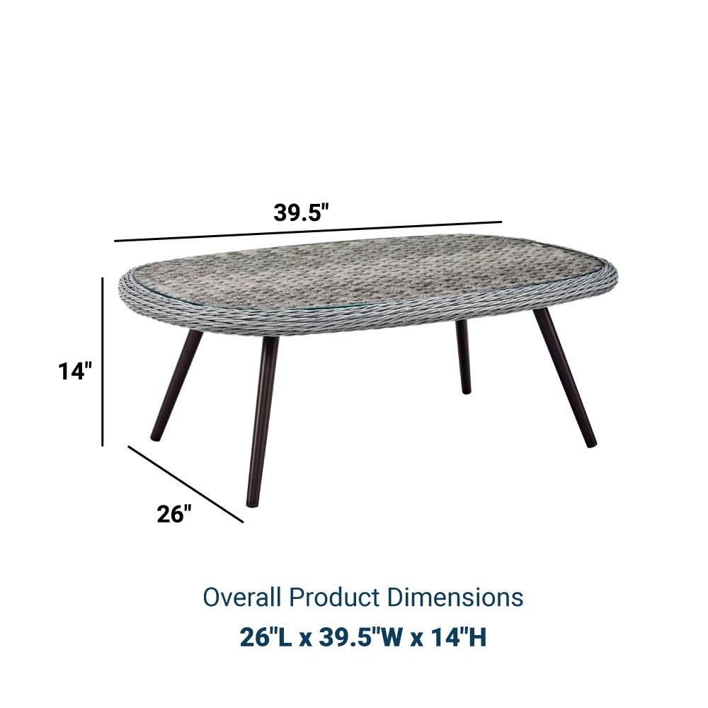 Endeavor Outdoor Patio Wicker Rattan Coffee Table - BUILDMYPLACE