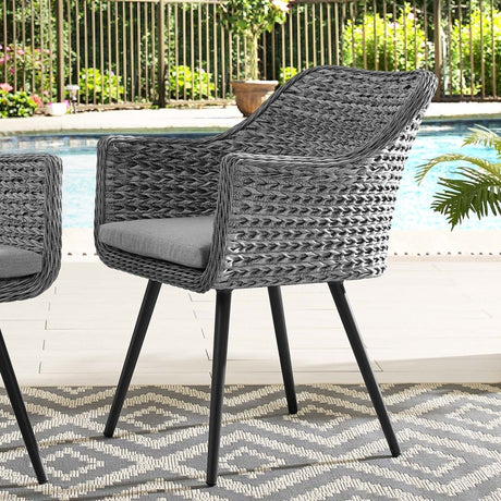 Endeavor Outdoor Patio Wicker Rattan Dining Armchair - BUILDMYPLACE