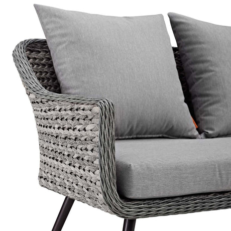 Endeavor Outdoor Patio Wicker Rattan Loveseat - BUILDMYPLACE