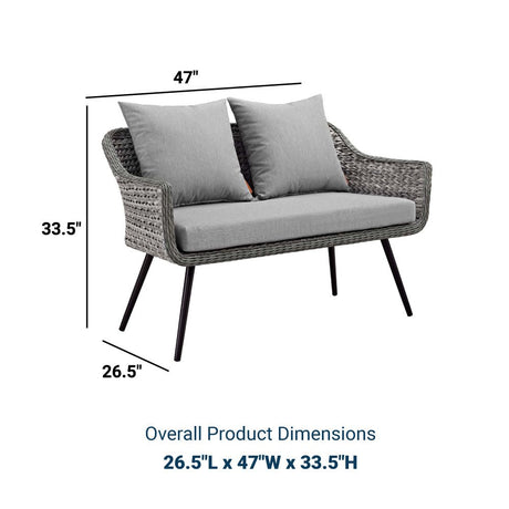 Endeavor Outdoor Patio Wicker Rattan Loveseat - BUILDMYPLACE