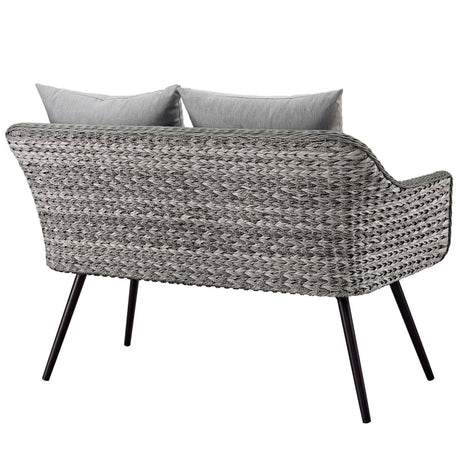Endeavor Outdoor Patio Wicker Rattan Loveseat - BUILDMYPLACE