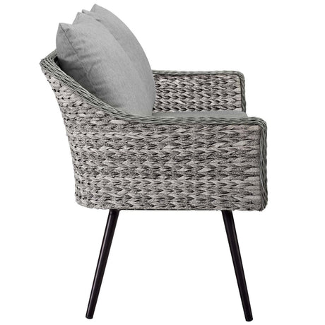 Endeavor Outdoor Patio Wicker Rattan Loveseat - BUILDMYPLACE