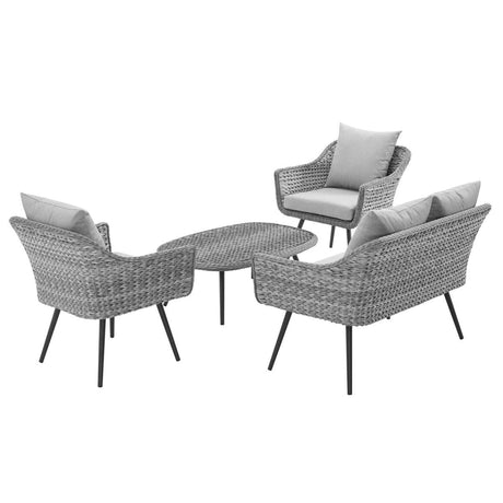 Endeavor Outdoor Patio Wicker Rattan Sectional Sofa Set - BUILDMYPLACE