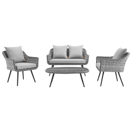 Endeavor Outdoor Patio Wicker Rattan Sectional Sofa Set - BUILDMYPLACE