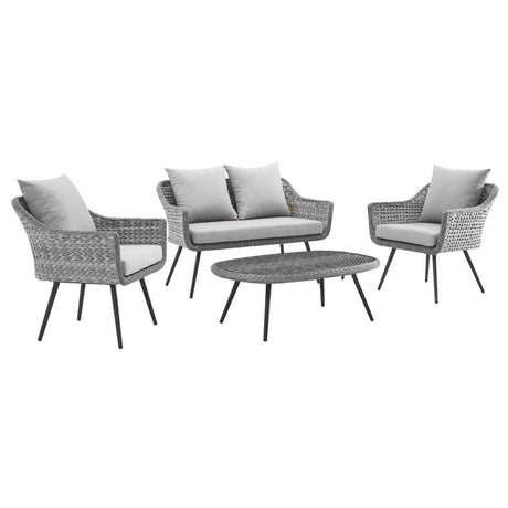 Endeavor Outdoor Patio Wicker Rattan Sectional Sofa Set - BUILDMYPLACE