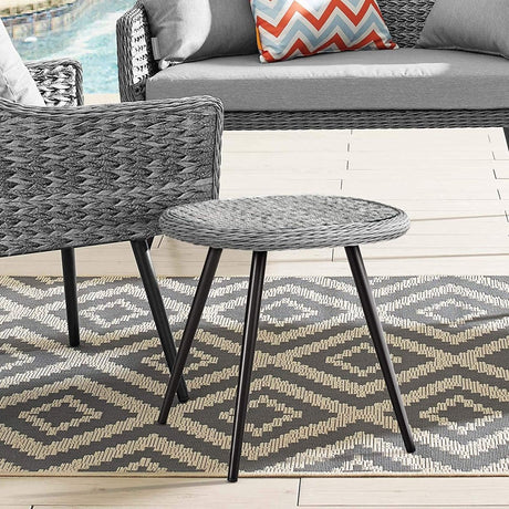 Endeavor Outdoor Patio Wicker Rattan Side Table - BUILDMYPLACE