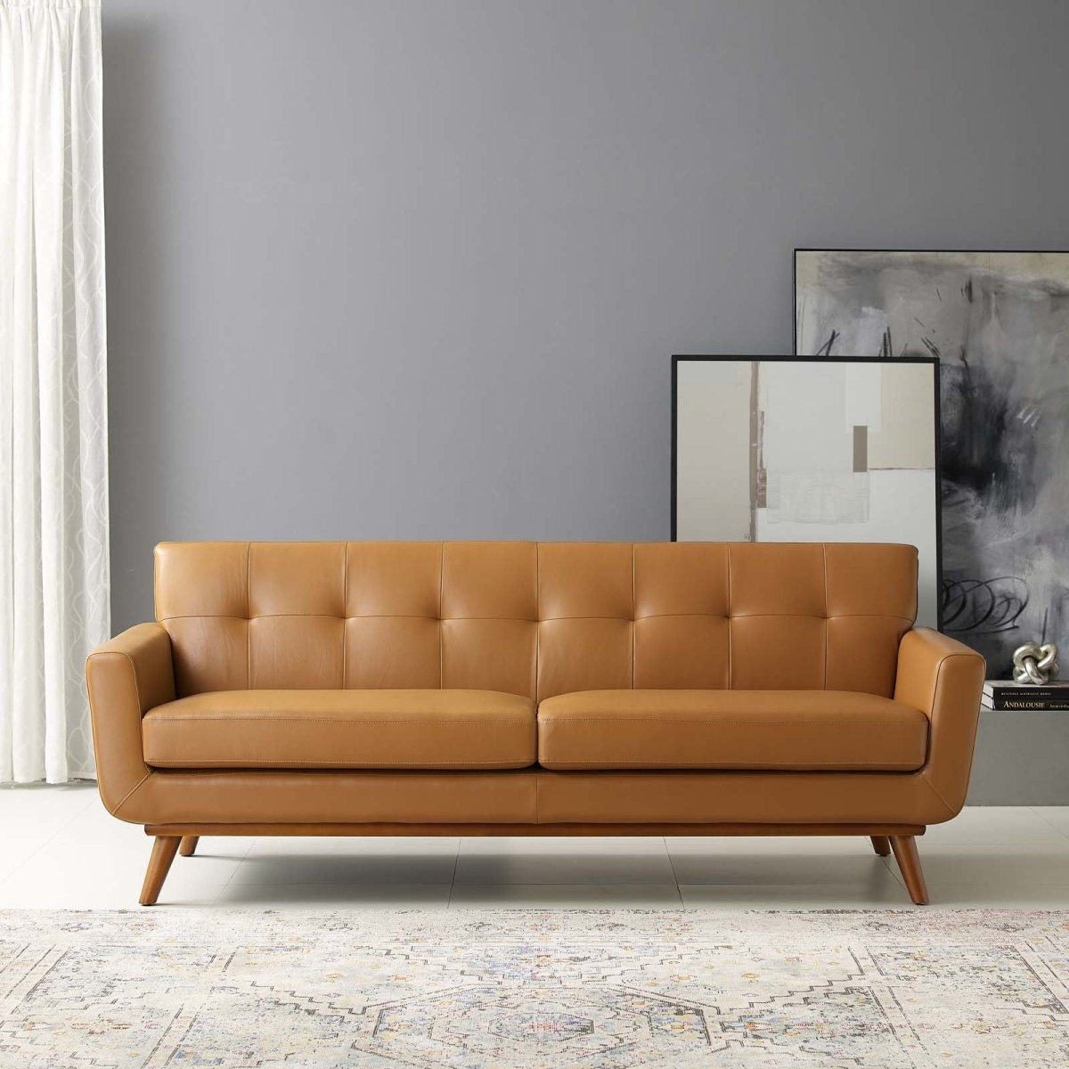 Engage Top - Grain Leather Living Room Lounge Sofa - BUILDMYPLACE