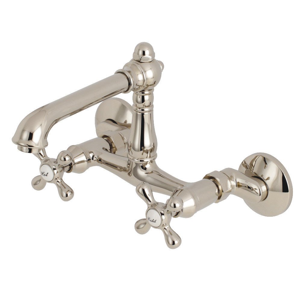 English Country 6" Adjustable Center Wall Mount Kitchen Faucet - BUILDMYPLACE