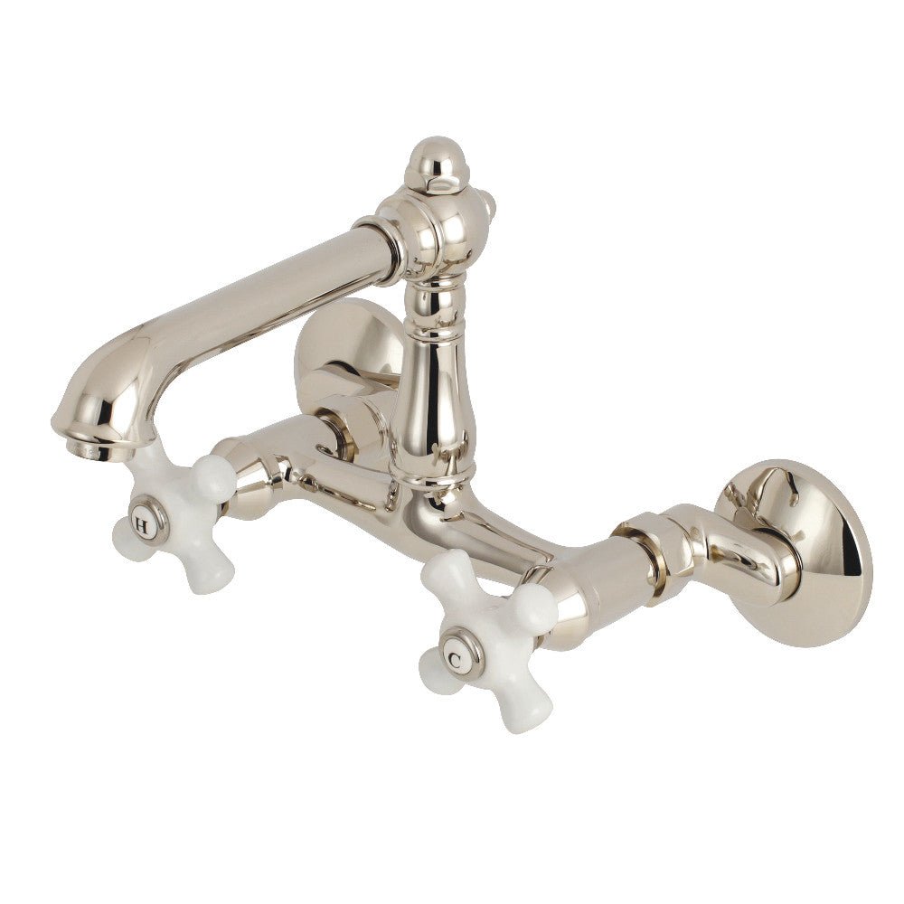 English Country 6 - Inch Adjustable Center Wall Mount Kitchen Faucet - BUILDMYPLACE