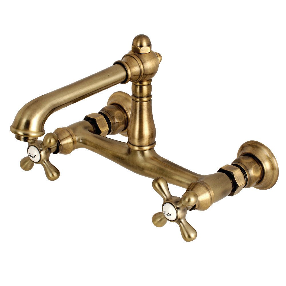 English Country 8" Center Wall Mount Bathroom Faucet - BUILDMYPLACE