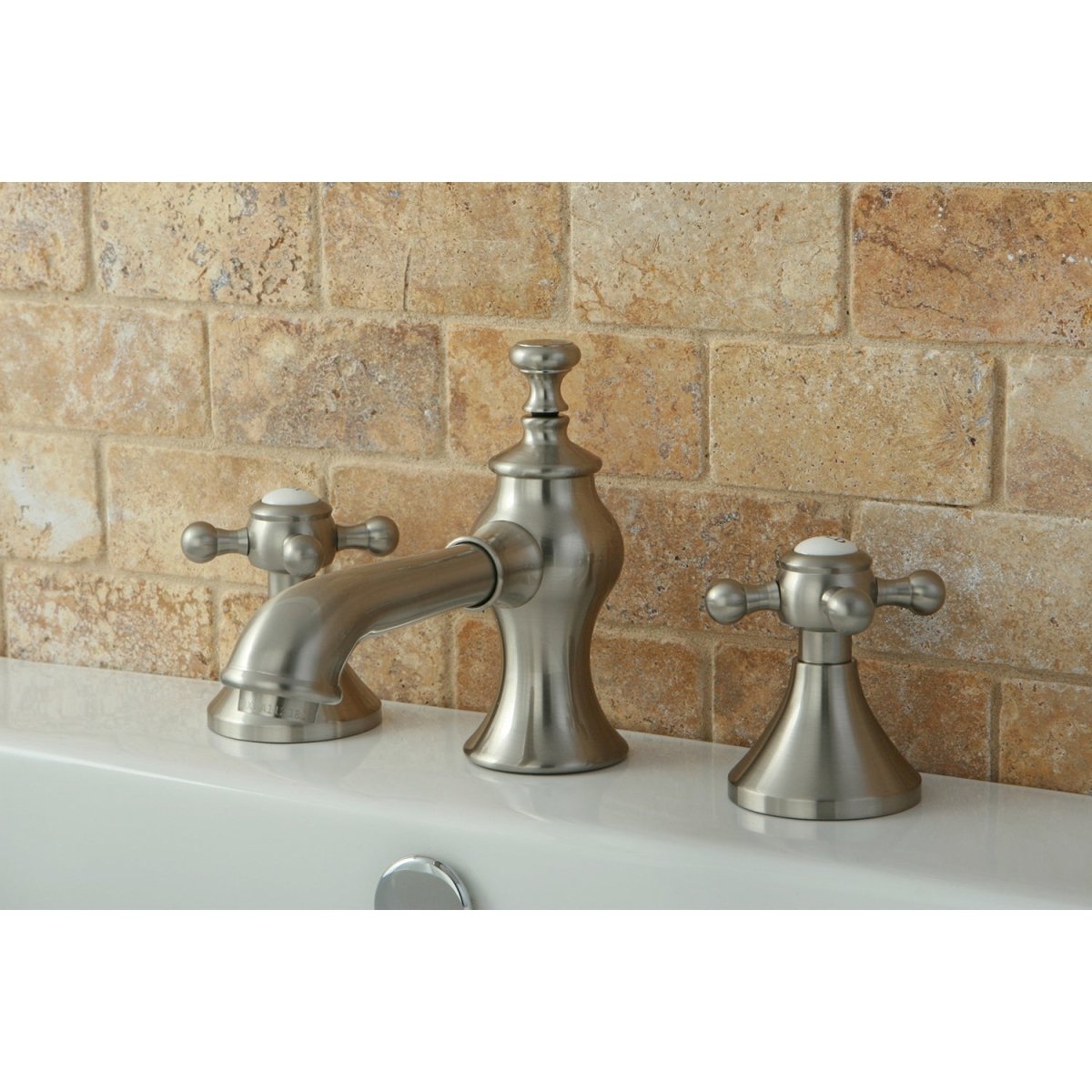 English Country 8" Deck Mount Widespread Bathroom Faucet - BUILDMYPLACE