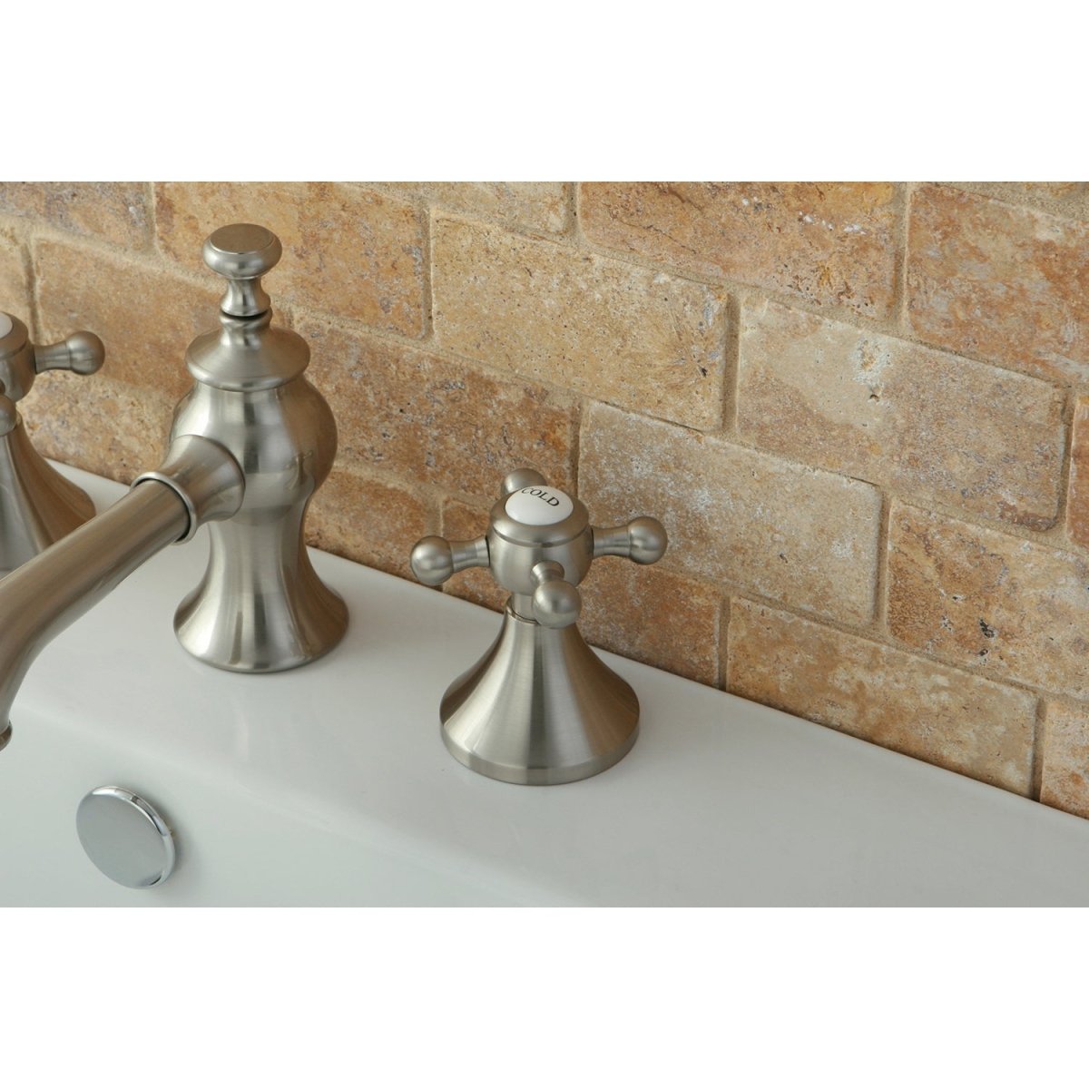 English Country 8" Deck Mount Widespread Bathroom Faucet - BUILDMYPLACE