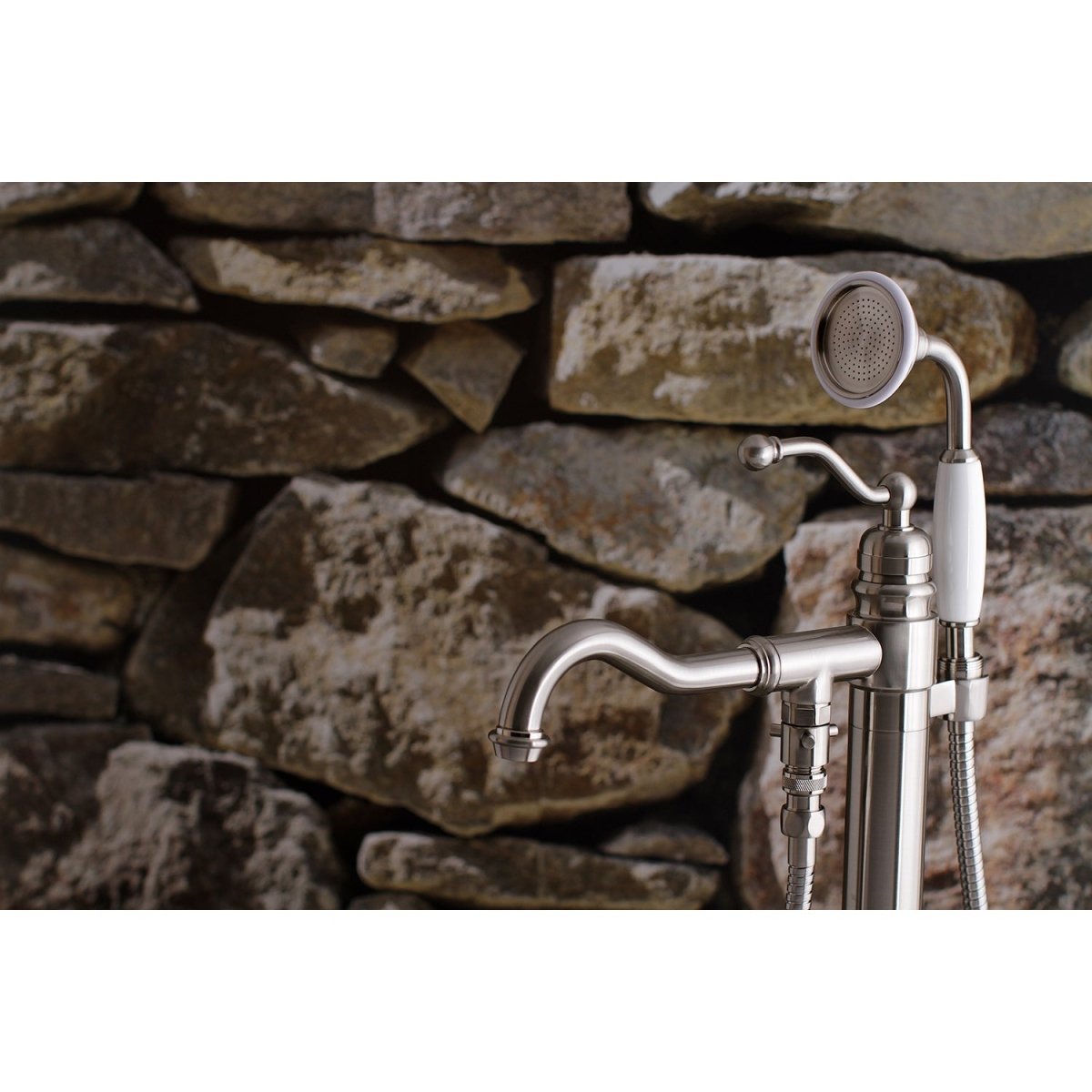 English Country Freestanding Tub Faucet With Hand Shower - BUILDMYPLACE