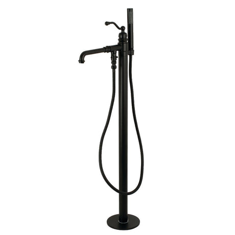 English Country Freestanding Tub Faucet With Hand Shower In 10" Spout Reach - BUILDMYPLACE