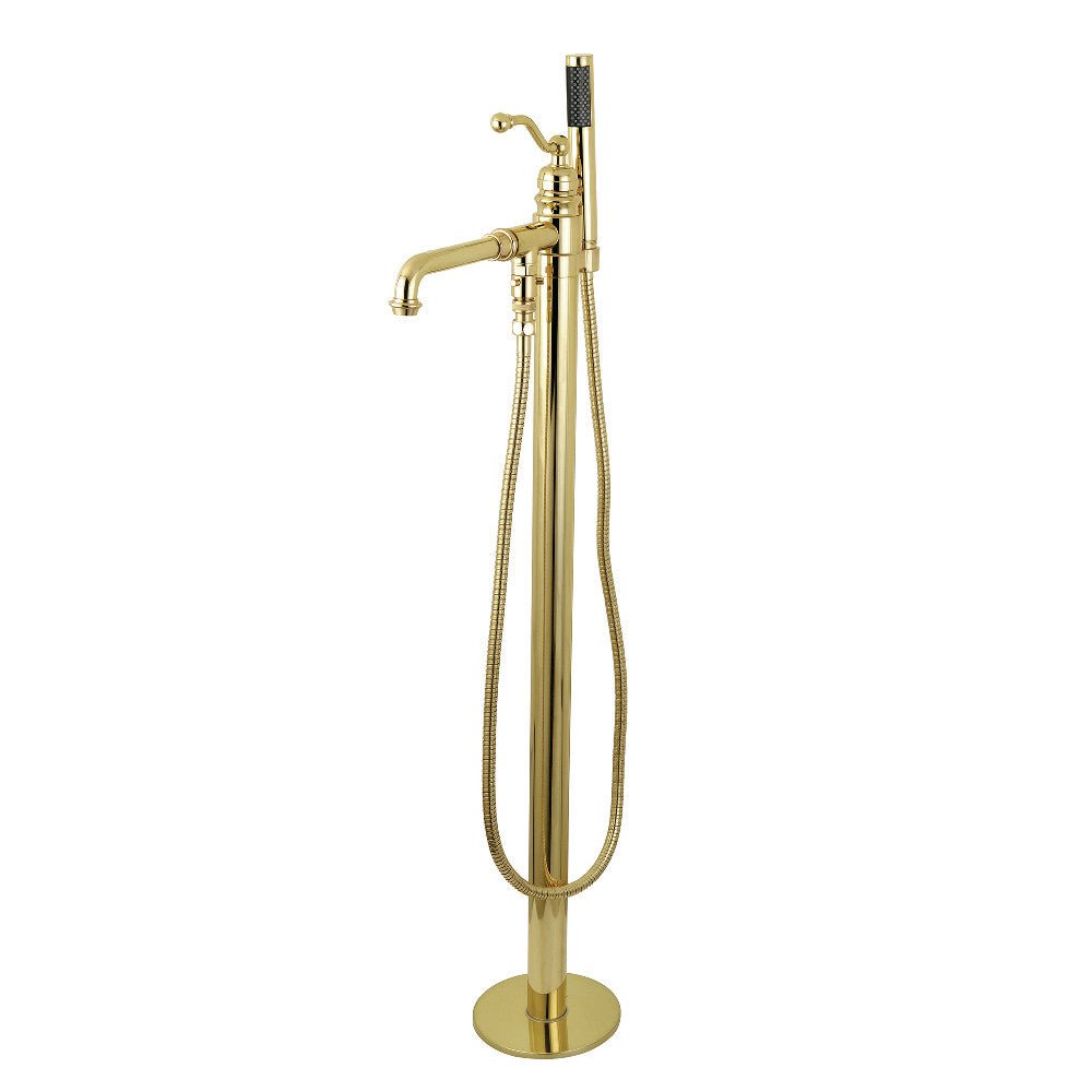 English Country Freestanding Tub Faucet With Hand Shower In 10" Spout Reach - BUILDMYPLACE