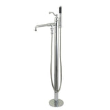 English Country Freestanding Tub Faucet With Hand Shower In 10" Spout Reach - BUILDMYPLACE