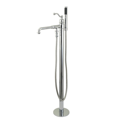 English Country Freestanding Tub Faucet With Hand Shower In 10" Spout Reach - BUILDMYPLACE