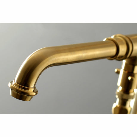 English Country Freestanding Tub Faucet With Hand Shower In 10" Spout Reach - BUILDMYPLACE