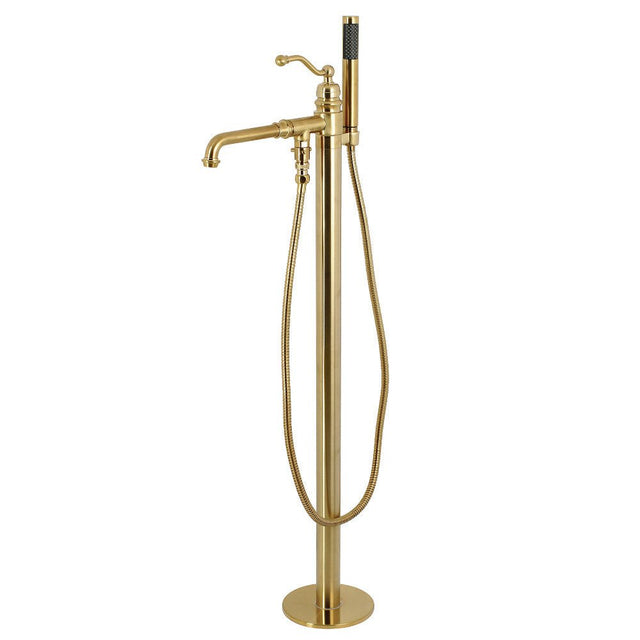 English Country Freestanding Tub Faucet With Hand Shower In 10" Spout Reach - BUILDMYPLACE