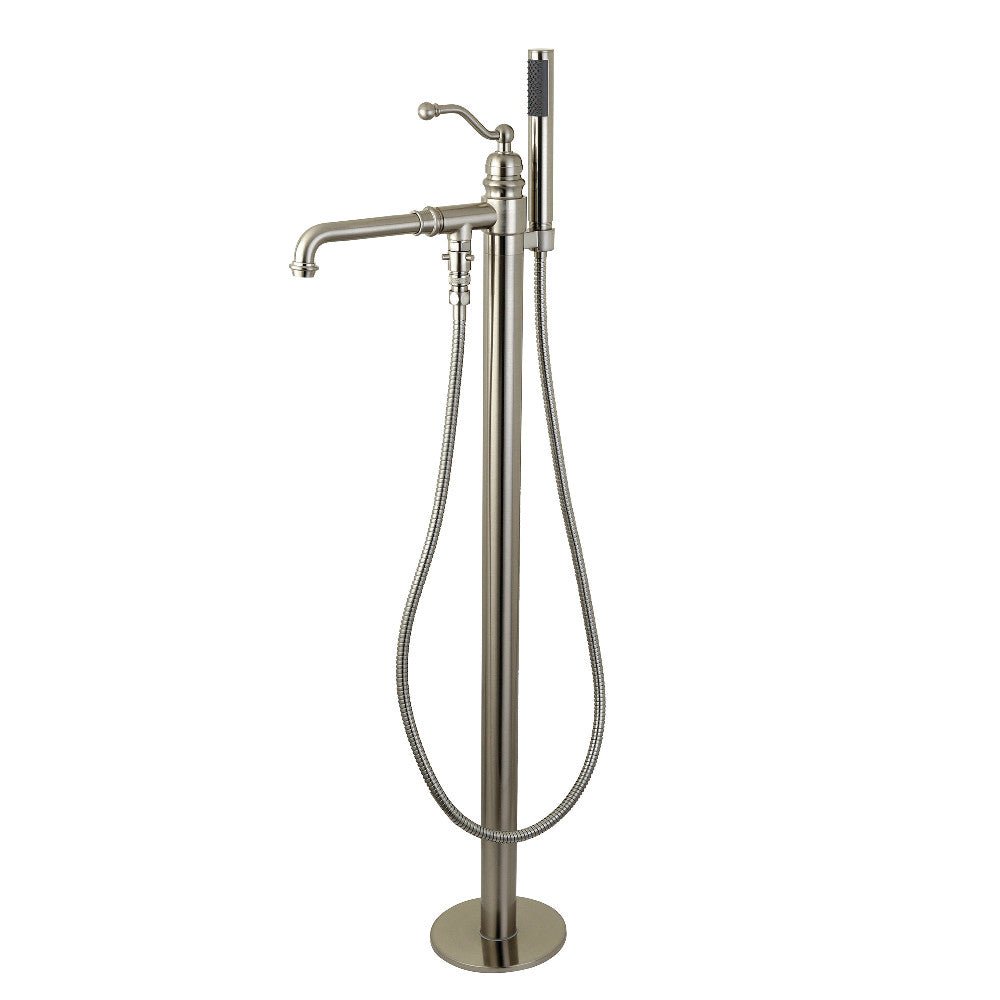 English Country Freestanding Tub Faucet With Hand Shower In 10" Spout Reach - BUILDMYPLACE