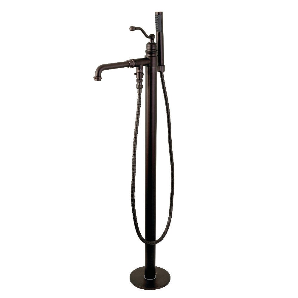 English Country Freestanding Tub Faucet With Hand Shower In 10" Spout Reach - BUILDMYPLACE