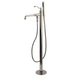 English Country Freestanding Tub Faucet With Hand Shower In 10" Spout Reach - BUILDMYPLACE