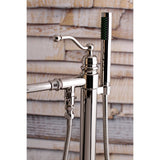 English Country Freestanding Tub Faucet With Hand Shower In 10" Spout Reach - BUILDMYPLACE