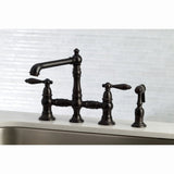 English Country Kitchen Faucet With Side Sprayer - BUILDMYPLACE